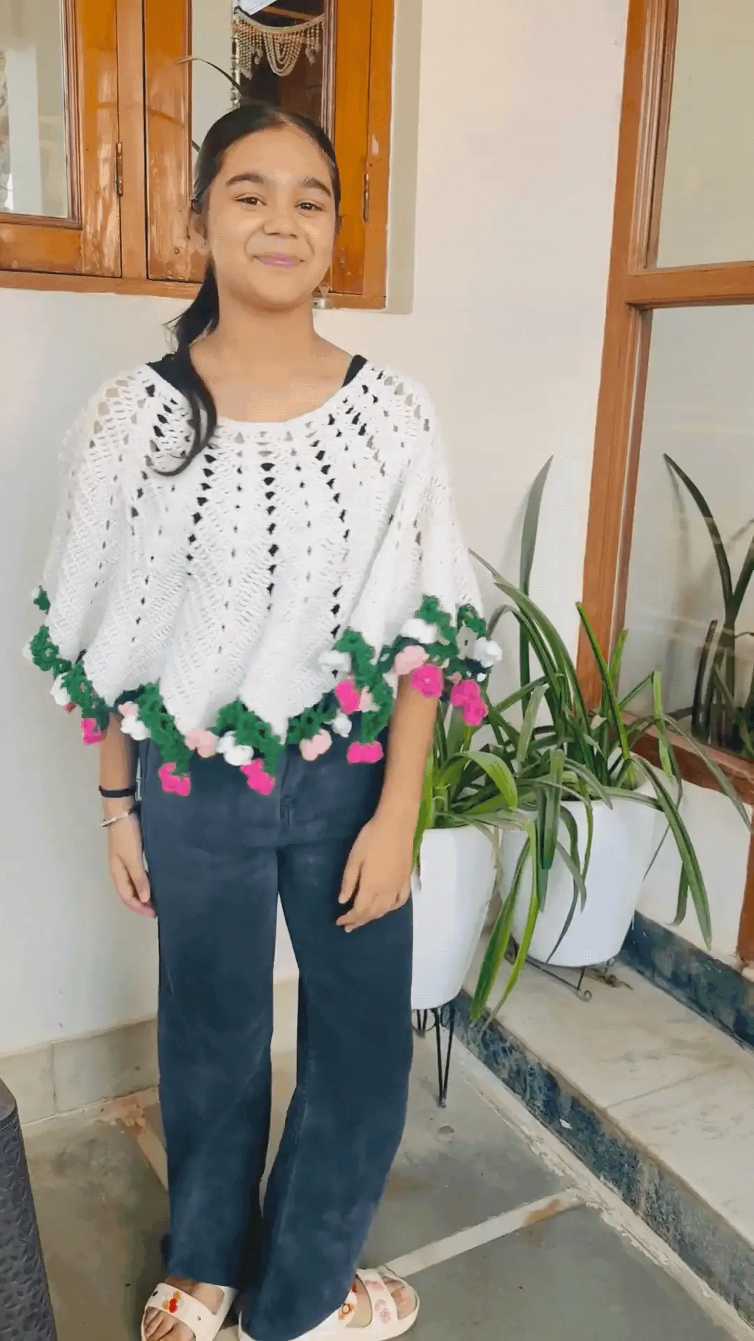 Floral Breeze Poncho - Image 5