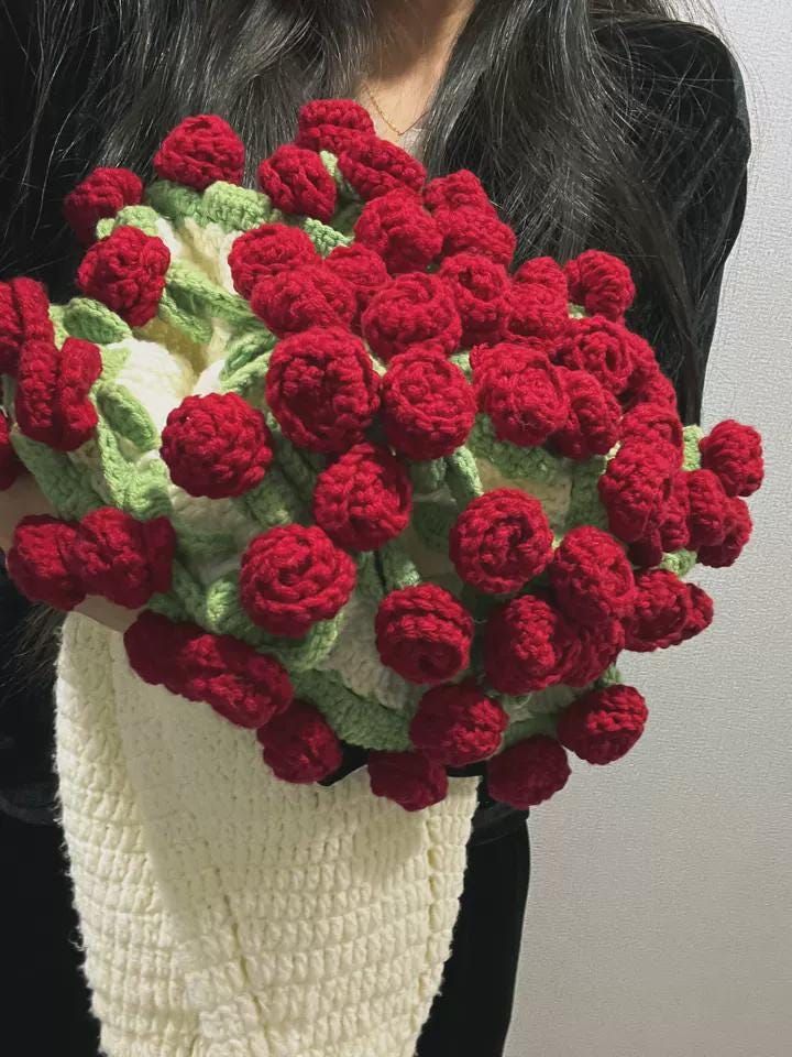 Soft Rose/Sunflower Bouquet Blanket (Premium Wool Yarn) - Image 8